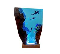 SAYEYBU LáMpara De Resina para Buceadores, LáMpara De Noche The Underwater World, LáMpara Led De Resina Epoxi, LáMpara De Resina Epoxi Hecha A Mano,a,8 * 5in