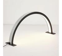 SAYEYBU LáMpara Mesa para UñAs de 75 cm, LáMpara Led de Escritorio UñAs con Forma Media Luna y Arco Luz para TéCnicos De UñAs, con 3 Temperaturas Color y Regulador Intensidad,Black + Diamond