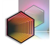 SAYEYBU Luz TúNel Espejo, Luz Nocturna Led 3D una Sola Cara con AplicacióN Inteligente y Control Remoto, Luz Nocturna TúNel Infinito para DecoracióN Hogar, Fiestas,Hexagon,19.7" / 50 cm