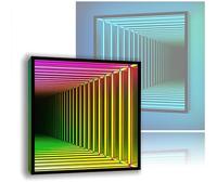 SAYEYBU Luz TúNel Espejo, Luz Nocturna Led 3D una Sola Cara con AplicacióN Inteligente y Control Remoto, Luz Nocturna TúNel Infinito para DecoracióN Hogar, Fiestas,Square,27.6" / 70 cm