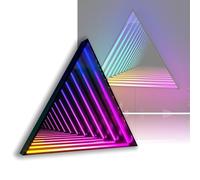 SAYEYBU Luz TúNel Espejo, Luz Nocturna Led 3D una Sola Cara con AplicacióN Inteligente y Control Remoto, Luz Nocturna TúNel Infinito para DecoracióN Hogar, Fiestas,Triangle,27.6" / 70 cm