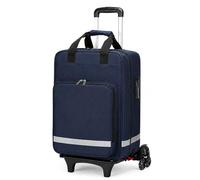 SAYEYBU MaletíN MéDico con Ruedas, BotiquíN De Primeros Auxilios Grande VacíO con Carrito Desmontable, Maleta PortáTil para Enfermeras, para Profesionales De La Salud,Azul