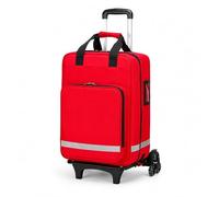 SAYEYBU MaletíN MéDico con Ruedas, BotiquíN De Primeros Auxilios Grande VacíO con Carrito Desmontable, Maleta PortáTil para Enfermeras, para Profesionales De La Salud,Rojo