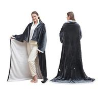SAYEYBU Manta Calefactable PortáTil, Poncho/Chal EléCtrico InaláMbrico, Bata Recargable, 8 Niveles Calor 30 °C - 55 °C, 6 Ajustes Temporizador, para Hogar y Oficina,with Foot Pocket