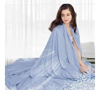 SAYEYBU Mantas Refrescantes para Quienes Duermen, Manta De Verano para La Cama, Manta Fina Y Ligera para El Sofá, Manta De Doble Cara, SáBana FríA para El Sudor Nocturno,Azul,200 * 230cm