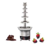 SAYEYBU MáQuina EléCtrica para Fondue Chocolate Acero Inoxidable con Tapa Antipolvo, Temperatura Ajustable, MáQuina para Hacer Cascadas Chocolate para BuféS Fiestas y Bodas,6 Tiers Host