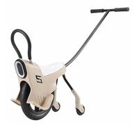 SAYEYBU Monociclo Equilibrio 2-en-1 12 Pulgadas para Niños Pequeños, Bicicleta Empujar Padre-Hijo con Luces, Manillas & Ruedas Auxiliares, Juguete Carreras para Niños Interior & Exterior,Caqui