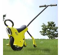 SAYEYBU Monociclo para Niños a Empujar, Monociclo Ligero con Luces, Manillas & Ruedas Auxiliares, Bicicleta Padre, Hijo para Pequeños,Amarillo