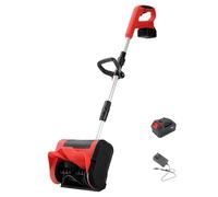 SAYEYBU Pala Nieve EléCtrica InaláMbrica 21 V, 30 Cm, Soplador Nieve InaláMbrico, MáQuina Quitanieves EléCtrica Plegable BateríA para Entradas VehíCulos, Aceras y Pasillos,with Brush