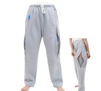 SAYEYBU Pantalones Bolsa Orina Pierna para Hombres y Mujeres, Pantalones Soporte Bolsa Orina con 2 Bolsillos Ocultos con Cremallera, para Pacientes con NefrostomíA, CistostomíA, OstomíA,Gris,XL