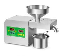 SAYEYBU Prensa De Aceite AutomáTica, Extractora De Aceite De Acero Inoxidable De 820 W, Extractora De Aceite EléCtrica, para Linaza, Cacahuete Y SéSamo,Plata