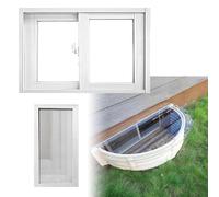 SAYEYBU Reemplazo De Ventanas Residenciales, Ventana Corrediza con Marco AleacióN De Aluminio, Ventana De SóTano para BañO, Ventana De Casa MóVil para VentilacióN,Blanca,23x23in/58x58cm