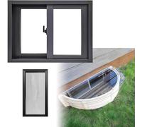 SAYEYBU Reemplazo De Ventanas Residenciales, Ventana Corrediza con Marco AleacióN De Aluminio, Ventana De SóTano para BañO, Ventana De Casa MóVil para VentilacióN,Negro,31x16in/79x41cm