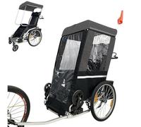SAYEYBU Remolque Bicicleta Adultos, Carro Multifuncional Bicicleta, Remolque Trasero AleacióN con Amortiguador, Capacidad 90 Kg, para Compras, Transporte Sillas Ruedas, Picnics y Excursiones,Gris