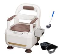 SAYEYBU Silla Inodoro Cabecera, Silla Inodoro Seguridad con Brazos Desmontables, Sedia Orinal para Ancianos y Discapacitados, Altura Ajustable, Silla Inodoro para Personas Mayores, Capacidad 200kg