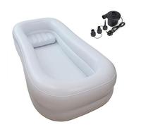 SAYEYBU Sistema Ducha y BañEra Inflable Uso MéDico, BañEra Inflable Cama, Kit Ducha y BañEra PVC, BañEras para Cama Apto para Personas Discapacidad, Personas Mayores y Embarazadas,Blanca,A