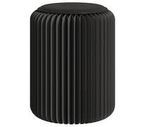 SAYEYBU Taburete Plegable PortáTil Papel Estilo AcordeóN, Mesa Auxiliar Redonda y Relajante Papel Kraft MultifuncióN, para Escuela, Sala Estar y Comedor,Negro,32 * 37 cm