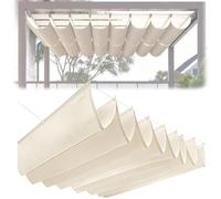 SAYEYBU Vela Sombra RetráCtil Ondulada, Cubierta Impermeable Tela para PéRgolas, Toldo PoliéSter con ProteccióN Solar, para Patios, Jardines, Terrazas, Cocheras,Caqui,2 * 2m