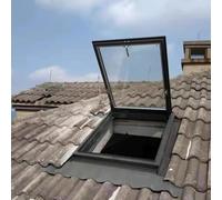 SAYEYBU Ventana De Techo De Gran TamañO, Ventana De Techo Plano De Aluminio con Tragaluz, con Vidrio Templado De Doble Capa, Puerta De Acceso Al Techo Empotrada para áTico,A,LxW 50x95cm/19.7x37.4in