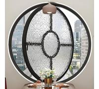 SAYEYBU Ventana Redonda De Vidrio Templado con RotacióN De 360° para Cobertizo, Ventana De Ojo De Buey Redonda De AleacióN De Aluminio, Vidrio Templado De Montaje Empotrado,Negro,60cm/23.6in