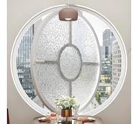 SAYEYBU Ventana Redonda De Vidrio Templado con RotacióN De 360° para Cobertizo, Ventana De Ojo De Buey Redonda De AleacióN De Aluminio, Vidrio Templado De Montaje Empotrado,Blanca,50cm/19.6in