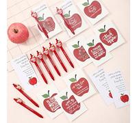 Sayglossy 30 Sets Teacher Appreciation Gifts 10 Styles Spiral Notebook Thank You Gift for Teachers Inspirational Journal with Apple Ballpoint Pen Thank You Card Office Supplies for Teacher Colleague