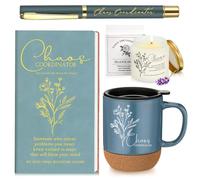 Sayglossy Juego de 4 regalos de coordinador del caos para mujeres y hombres, coordinador del caos, regalos de agradecimiento, cuaderno, taza de café, taza, vela perfumada, bolígrafo para profesores