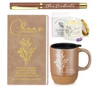 Sayglossy Juego de 4 regalos de coordinador del caos para mujeres y hombres, coordinadores del caos, regalos de agradecimiento, cuaderno, taza de café, taza, vela perfumada, bolígrafo para profesores
