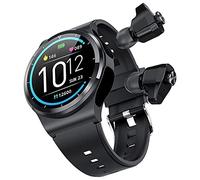 SAYGOHY Reloj inteligente con auriculares TWS BT Llamada frecuencia cardíaca presión arterial monitor de sueño para hombres y mujeres, compatible con iPhone Android