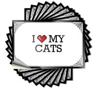 Saying - Happy Bumper I Love My Cats para adultos Mimosa (6 x 9 cm)