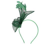 Sayla Diadema Leaf para Mujeres y Chicas - Tocados, Clip para Pelo, Horquilla, Sombrero de Pluma y Cáñamo - Accesorio para Boda, Cóctel, Tea Party (Verde)