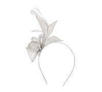 Sayla Diadema Leaf para Mujeres y Chicas - Tocados, Clip para Pelo, Horquilla, Sombrero de Pluma y Cáñamo - Accesorio para Boda, Cóctel, Tea Party (Gris)