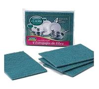 SAYMA Estropajo Fibra Verde 19x14cm 4 Unidades