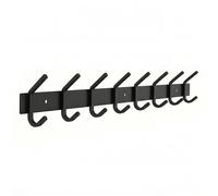 SAYONEYES - Perchero de pared negro mate, barra de acero inoxidable de 61 cm con 8 ganchos dobles, para recibidor, abrigos, sombreros, bolsos, toallas, albornoces, armario o baño