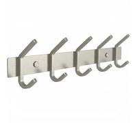 SAYONEYES Perchero de pared - Perchero de acero inoxidable de 15 pulgadas de níquel cepillado con 5 ganchos dobles resistentes - Percha montada en la pared para entrada, baño, dormitorio, toalla