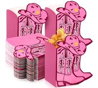 Saypacck 48 cajas de palomitas de maíz, botas de vaquera occidental, cajas de palomitas de maíz, suministros de decoración, cubos para botas o lazos, revelación de género, decoración de mesa de fiesta