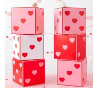 Saypacck 6 cajas de dados de corazón rojo y rosa de Lucky in Love de 12 pulgadas para despedida de soltera, despedida de soltera, casino, Vegas, decoración de boda