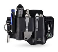 Sayram ST1/ST2 Funda de cuero multiherramienta con soporte para llaves, organizador de cinturón EDC, funda para cuchillos herramientas para Leatherman, linterna, organizador de bolsas EDC para hombres