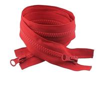 SAYTAK Cremallera Bidireccional Cremallera de Resina de Extremo Abierto, Cremalleras largas de Doble Deslizador, Bolsas for Ropa, Kit de reparación de Cremalleras, Accesorios de Costura, 5#(Red,90cm)