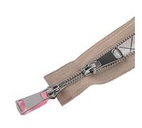 SAYTAK Cremallera Bidireccional Cremallera metálica con Doble Deslizador y Cierre automático, n.° 5, 60/70/80/90/100/120/150 cm(Khaki,80cm)