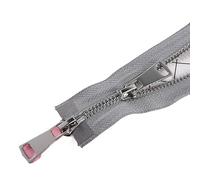 SAYTAK Cremallera Bidireccional Cremallera metálica con Doble Deslizador y Cierre automático, n.° 5, 60/70/80/90/100/120/150 cm(Gray,70cm)