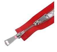 SAYTAK Cremallera Bidireccional Cremallera metálica con Doble Deslizador y Cierre automático, n.° 5, 60/70/80/90/100/120/150 cm(Red,100cm)