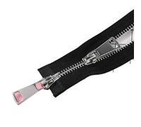 SAYTAK Cremallera Bidireccional Cremallera metálica con Doble Deslizador y Cierre automático, n.° 5, 60/70/80/90/100/120/150 cm(Black,90cm)