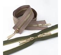 SAYTAK Cremallera Bidireccional Cremallera metálica de 5#, 80/100/120 cm, Doble Deslizador, for Coser Abrigos, Chaquetas, Ropa, decoración, Kits de reparación, Accesorios.(8,100cm)