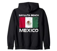 Sayulita Beach México Flag Design Orgullosa Bandera Mexicana Sudadera con Capucha