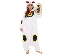 Sazac Gato de la Suerte Onesie Kigurumi Mono Entero Onesie Disfraz Jumpsuit Kigurumi | para Niños y Adultos | Talla Única (155 - 180+ cm)