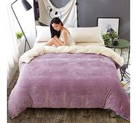 SAZDFY Engrosamiento Funda de edredón de vellón de Coral, Juego de edredón de Terciopelo cálido de Doble Capa, Color sólido No se Puede permitir la Bola Funda nórdica-K 180x200cm (71x79inch)