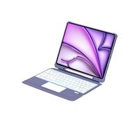 Sazfli Funda de Teclado para iPad Pro de 12.9 Pulgadas 6/5/4/3 Generaciones, Teclado magnético Desmontable, con retroiluminación de 7 Colores y trackpad, QWERTY, Violeta (T209D)