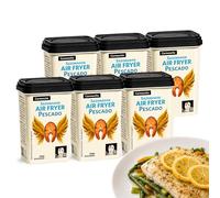 Sazonador Air Fryer Pescado Carmencita, Sazonador Marisco, Especias ideal para filetes de merluza, salmón, bacalao o gambas, Sin Gluten, Contiene 6 unidades de 75 g