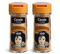 Sazonador Canela Molida Carmencita, Ideal para potenciar tus postres con toque dulce y aromático, salteados de verdura y en tus desayunos de cereales o avena, Sin Gluten, Contiene 2 unidades de 43 g